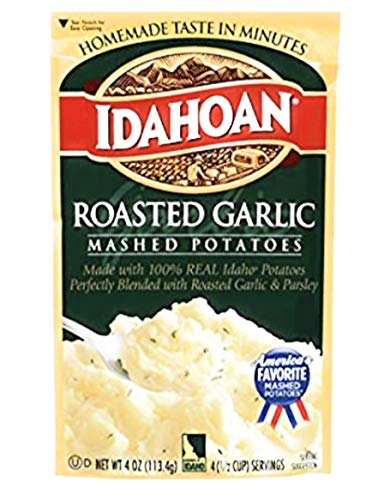 Idahoan Roasted Garlic Mashed Potato (Pack of 3) 4 oz Bags