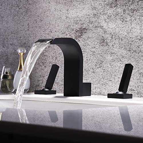 Robinet de lavabo cascade noir pour une salle de bain moderne et zen