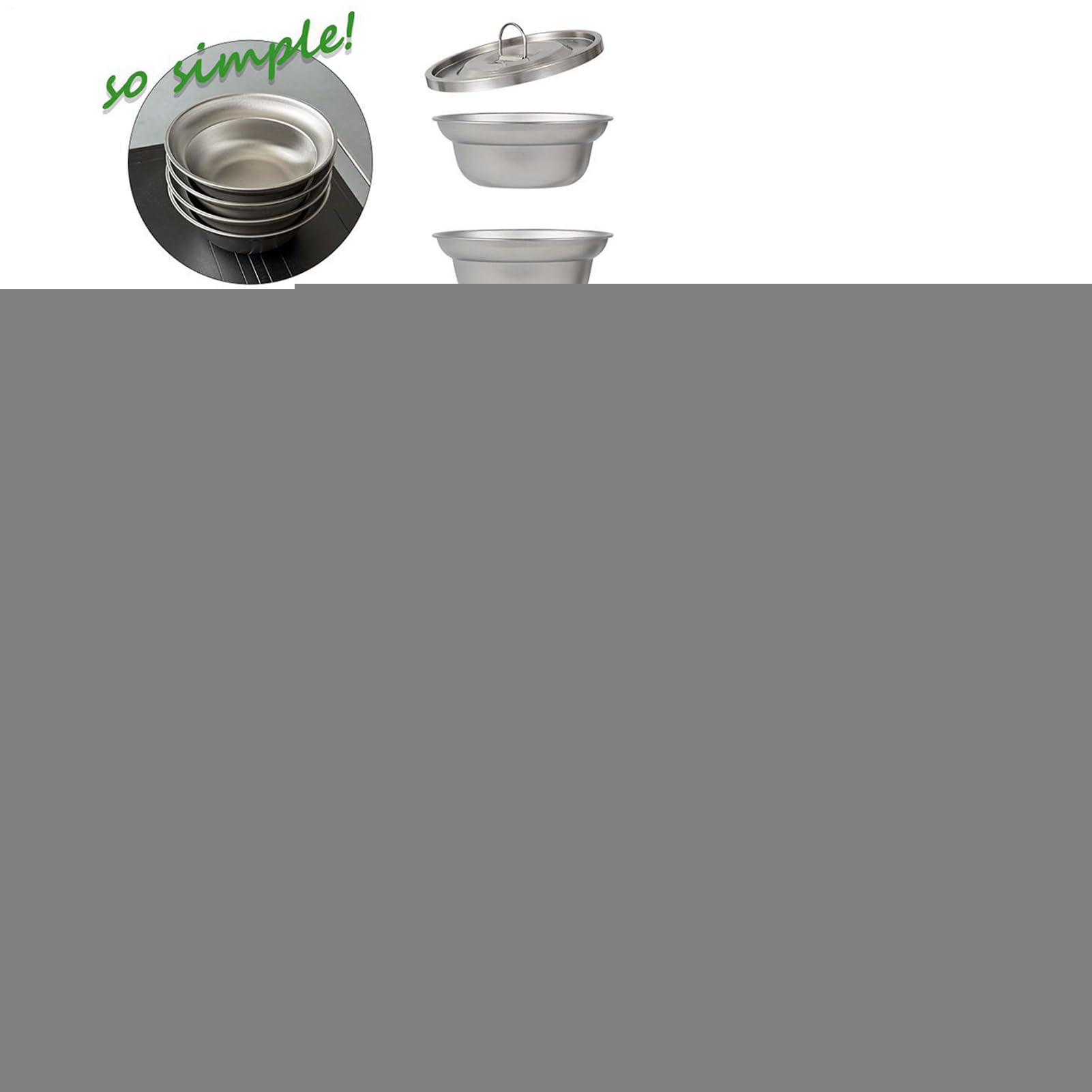 Set di pentole da campeggio, set di ciotole, attrezzatura leggera di sopravvivenza per picnic in famiglia, viaggi, cortile, zaino in spalla, prato, escursioni all'aperto avventure