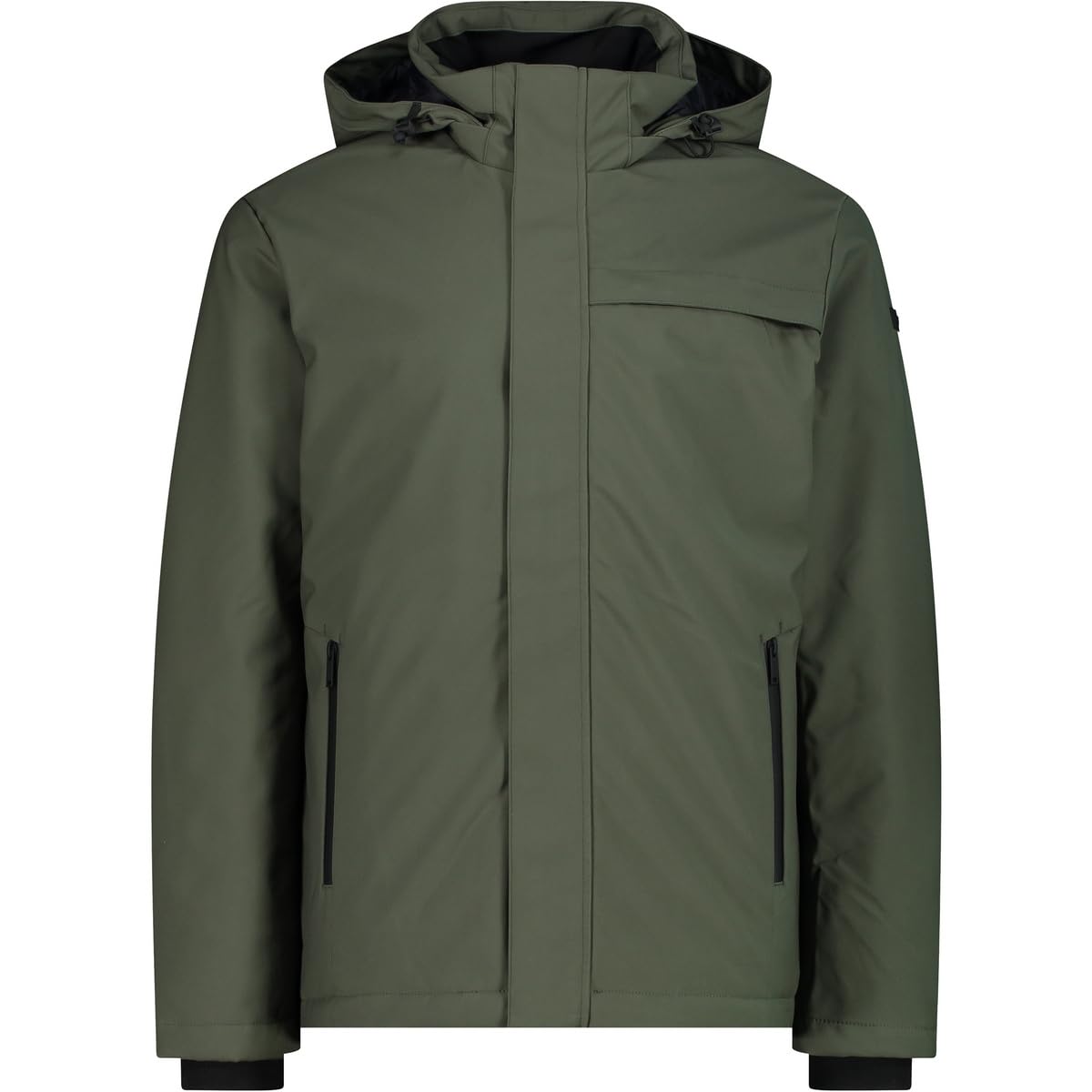 CMP - Man Long Jacket Snaps Hood, Oil Green, 56
