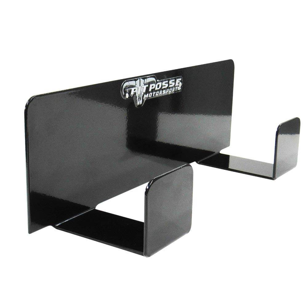 Pit Posse 546BK Duct Tape Holder Double Bracket Universal - Made in USA - for Garage Enclosed Trailer Shop Storage Organizer Motorcycle Automotive Race Aluminum Accessories -Holds 2 Rolls (Black)