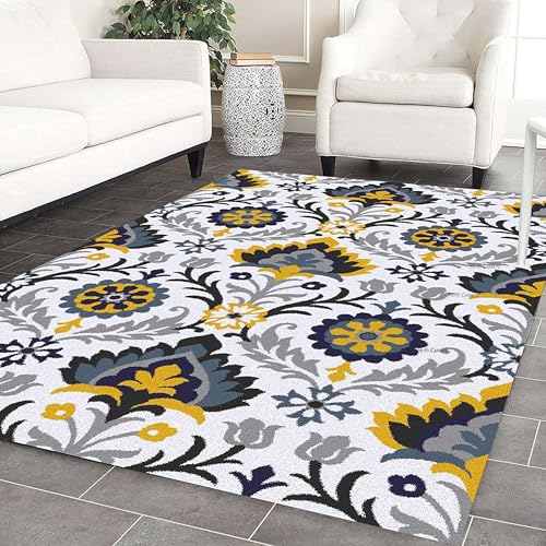 Image of 7x9 Ft Hand-Tufted Wool Rug - Classic Thick Carpet for Cozy Living Rooms & Master Bedrooms