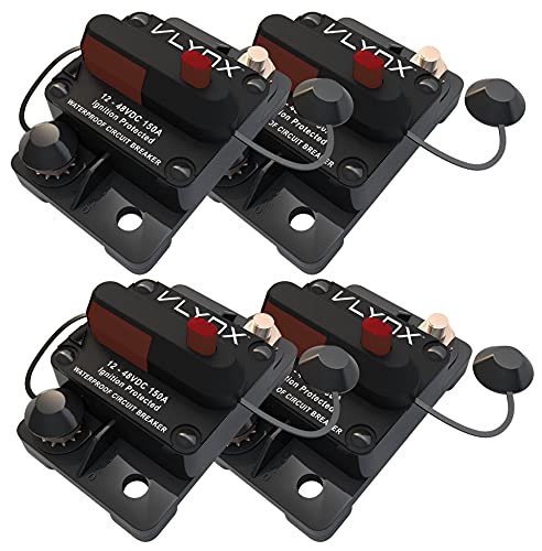 VLYNX QTY4 VCB150 12V-48VDC 150 Amp Resettable PLOWS AND SPREADERS Circuit Breaker