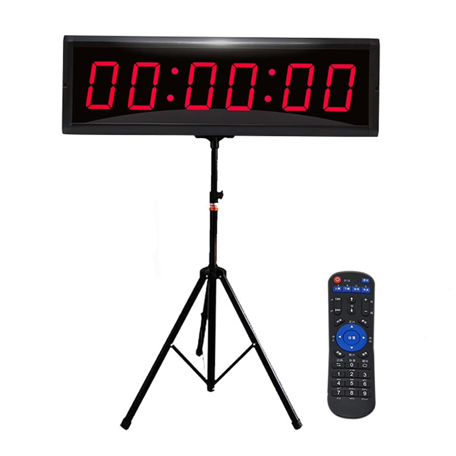 Mavdecll 1.5in Digital Led Counter, Double-sided Clock Timer With Remote Control/tripod, Positive Timing/cycle/stopwatch Timing/count Down/clock Mode, For Running Events, Sports Race