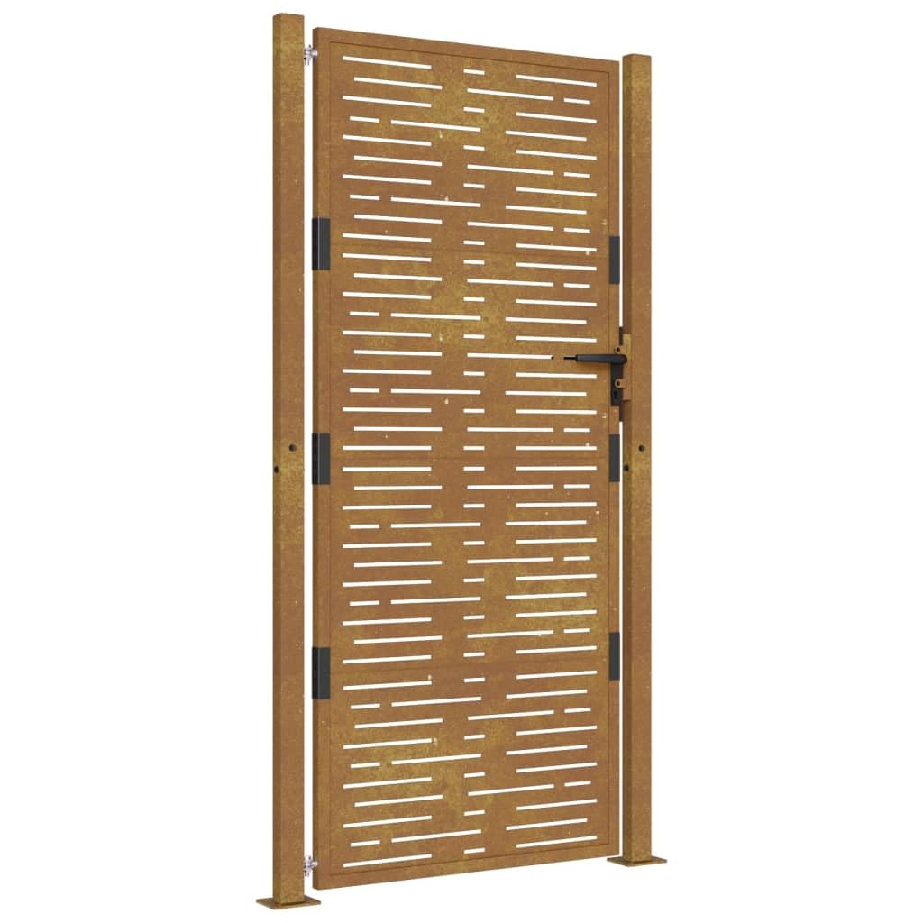 Gecheer Cancello da Giardino 105x180 cm Acciaio Corten Design Quadrato-Home