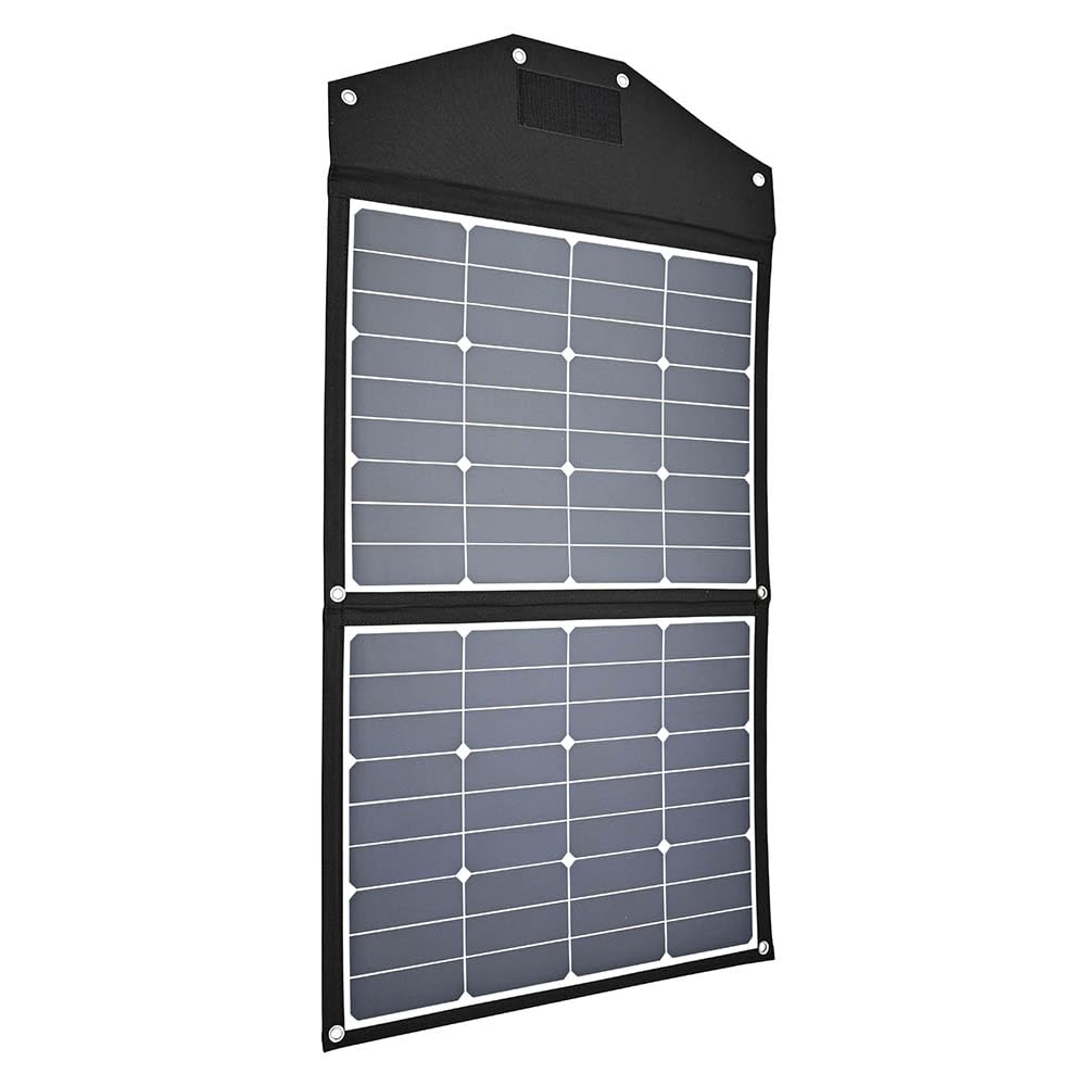 90W Faltbares Solarpanel, 56x44x1,5cm, Grau, mit 3m Kabel und MC4 Stecker, Hohe Effizienz, für Balkonkraftwerk, Wohnmobil, Power Station, Camping und Garten