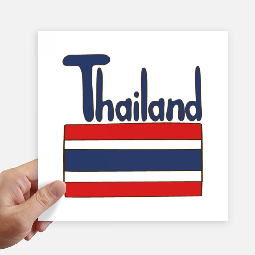 Drapeau Thaïlande autocollant carré 20 cm stickers mur et valise 4pcs