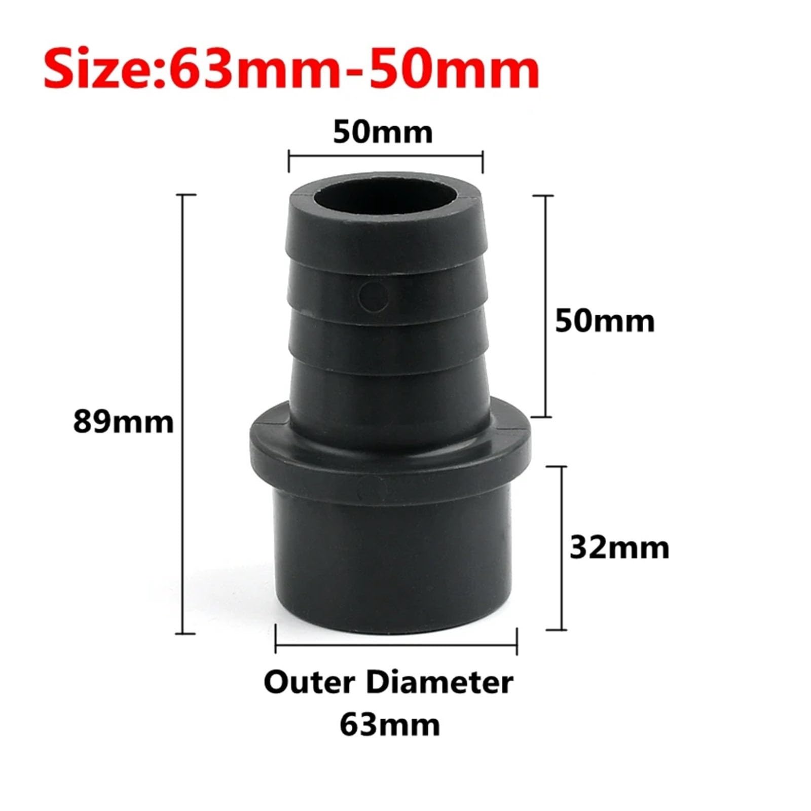 1~10PCS UPVC Stecker Garten Bewässerung Schlauch Fisch Tank Zubehör(O.D 63mm-50mm,5 PCS)