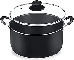 Caçarola Nº30 Preta Antiaderente Tampa de Vidro Dona Chefa