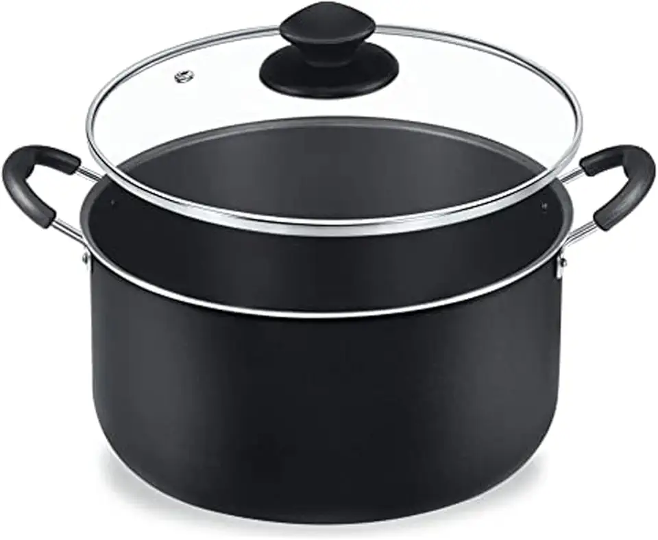 Caçarola Nº30 Preta Antiaderente Tampa de Vidro Dona Chefa