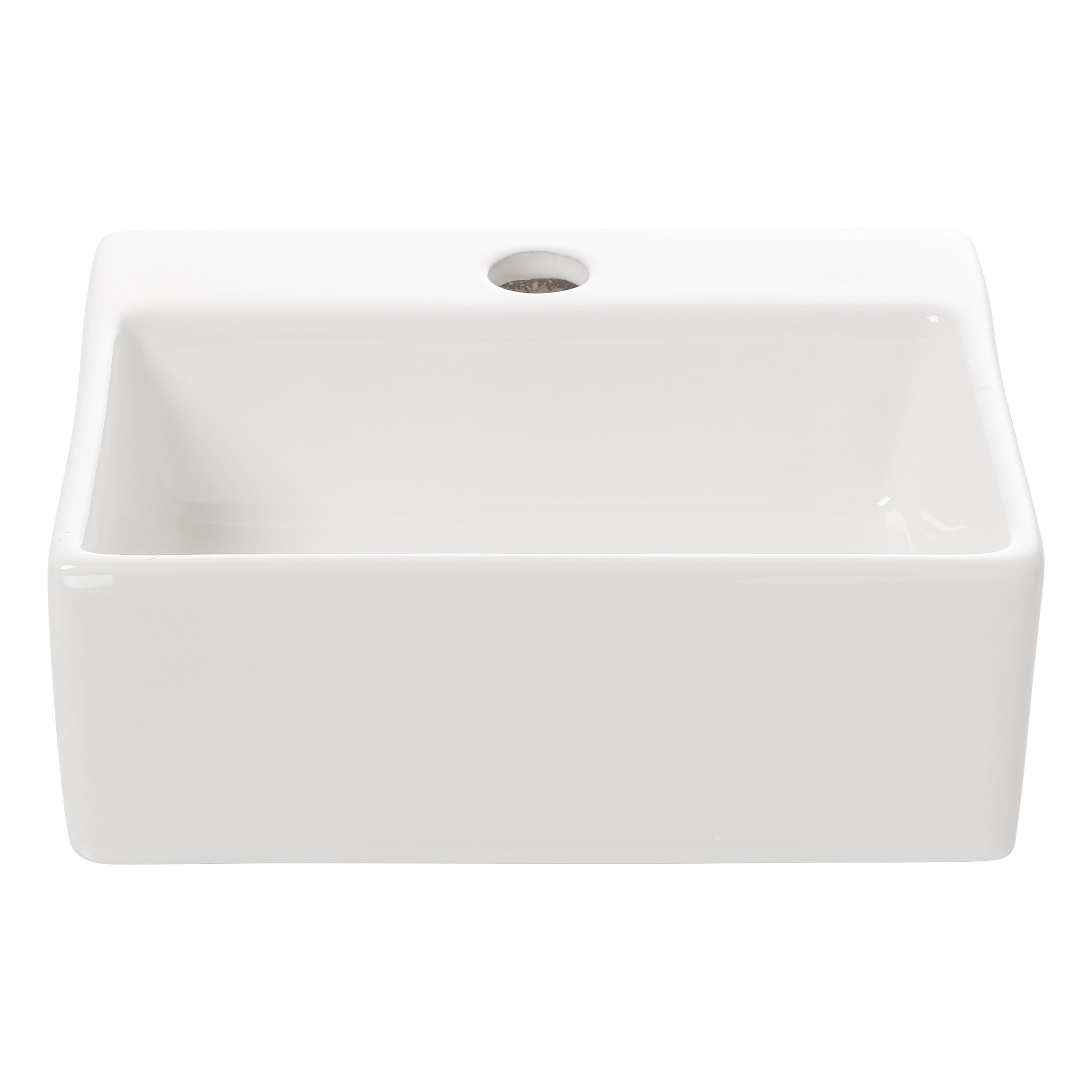 NEG Waschbecken Uno44H (extra klein/eckig) Hänge-Waschschale/Waschtisch (weiß) mit schmalem Rand und Nano-Beschichtung