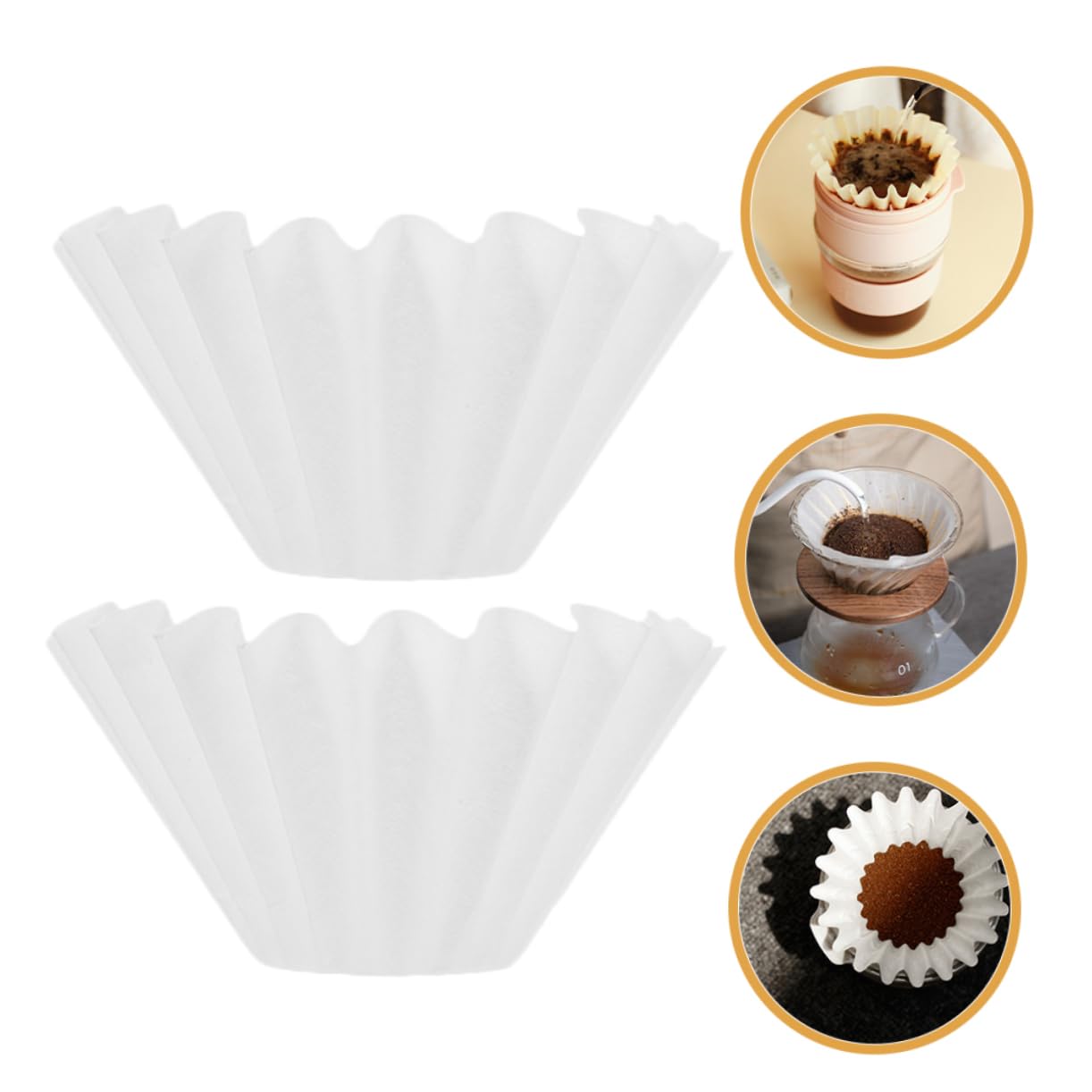 Cabilock 4 Juegos 4 Juegos De Papel De Filtro De Café Filtro De Café Expreso Filtro De Café De Papel De Reemplazo Filtro De Café Suministros De Café Filtros De Café Cesta Filtro 50 Uds * 4