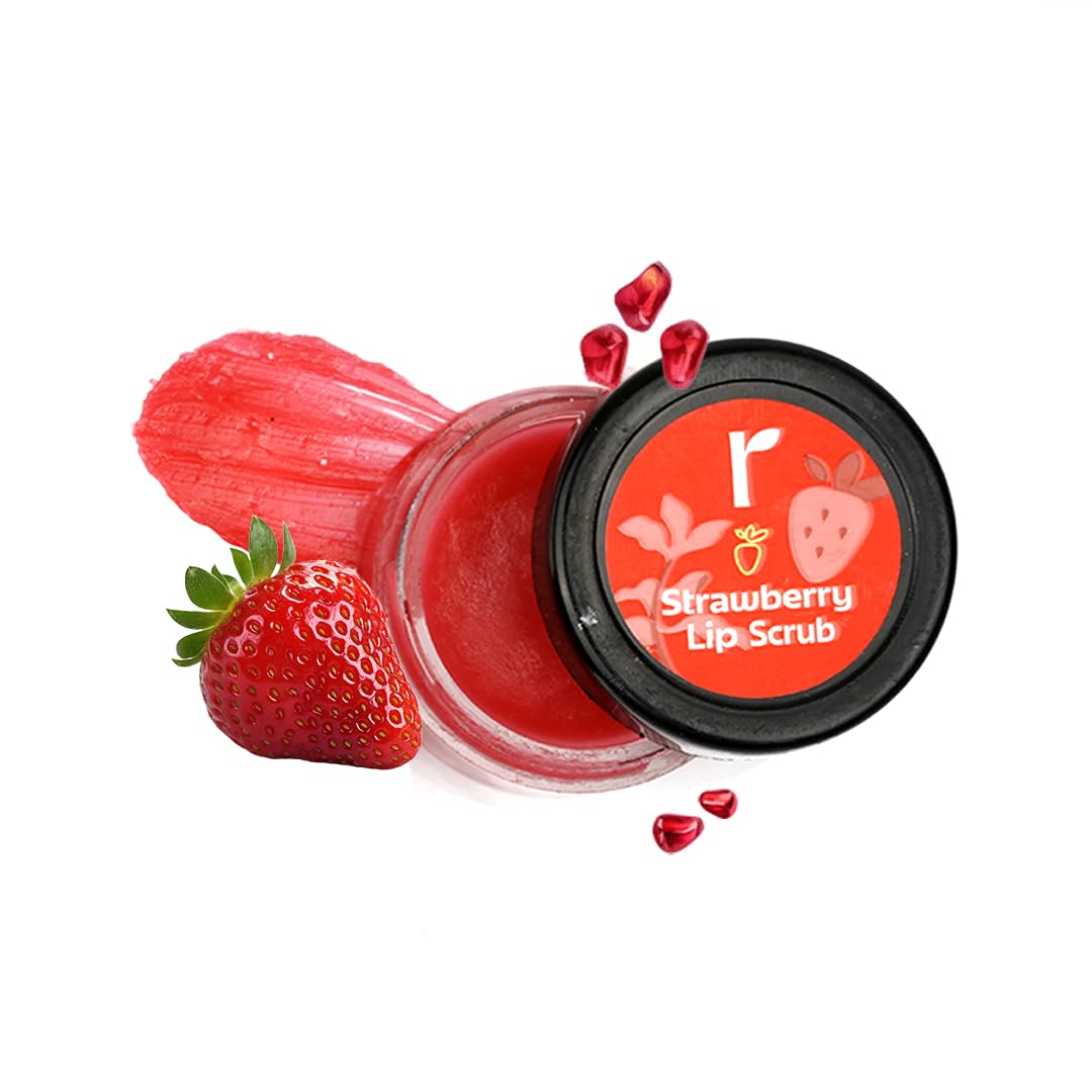 Strawberry Lip Scrub | Sugar + Niacinamide | For Men & Women| 8 gm