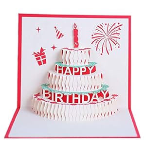 Gelukkig Birthday Postcard Groet Gift Cards Leeg Document Verjaardag van 3D Handmade Pop up Vintage Uitnodigingen