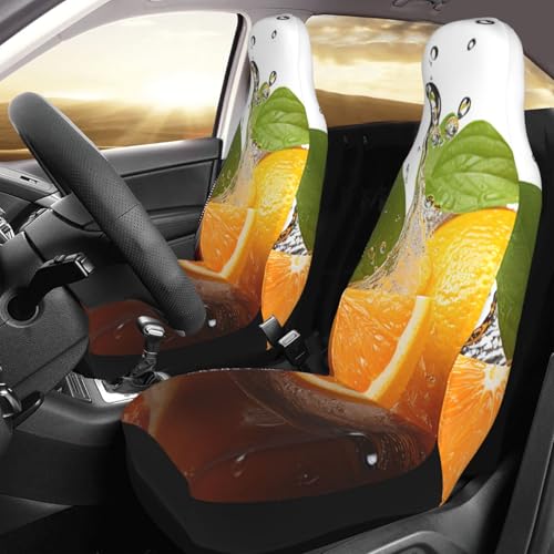 Housses de siège auto motif orange lot de 2 pour protéger les sièges avant usés ou tachés