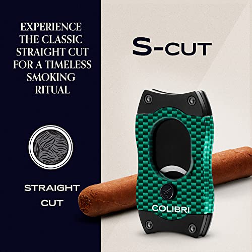 Colibri S-Cut Cigar Cutter, Carbon Fibre Pattern, Classic Straight Cut, Up-to 66 Ring Gauge Cigars, Non-Stick Coating - Image 3