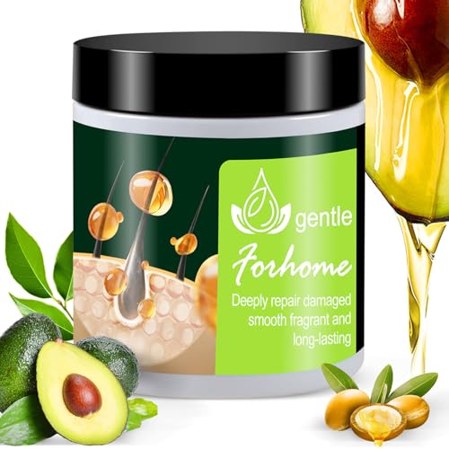 Maschera per Capelli Maschera Ristrutturante Capelli Secchi e Danneggiati Collagene Attivo Essenza di Maca e Olio di Argan Marocchino Trattamento Idratante