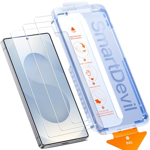 SMARTDEVIL 3er Pack Panzerglas für Samsung Galaxy S25 Plus / S24 Plus, HD Displayschutz aus gehärtetem Glas, 9H Härte, kratzfest, blasenfrei, einfache Installation, hüllenfreundlich