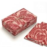 Funny Wrapping Paper - 2 Sheets Real Meat Steak Design for Men & BBQ Lovers - Heart Shaped Ribeye Pattern Gag Gift Wrap for Valentine's Day, Boyfriend & Dad
