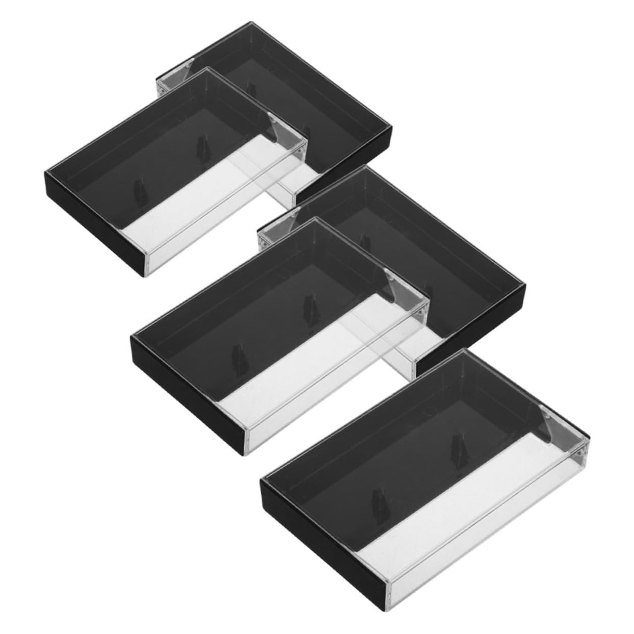 HONMEET Vintage Cassette Tape Storage Box 6pcs Plastic Audio Cassette Organizer Record Storage Case for Music Collectors