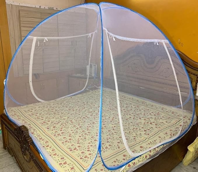 Ephemeral Mosquito Net for Double Bed I King-Size Premium Machardani by Piramal Pop-up Format I Foldable I Corrosion Resistant, | PVC Coated Corrosion Resistant Steel Wire-image-18