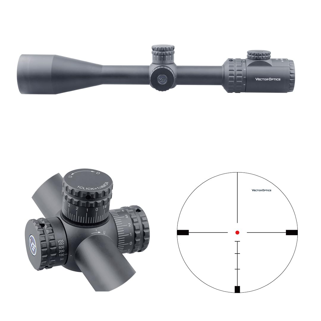 Vector Optics SCOL-32 Hugo 6-24x50 GT SFP Mirino telescopico per sport, airsoft e caccia, fucile ad aria compressa, mirino per bersaglio, cannocchiale per fucile, Rifle Scope, numerosi accessori