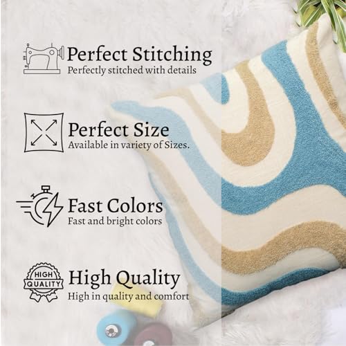 Image of Handmade Soft Boho Cotton Pillow Case | Embroidered Decorative Cushion Cover for Home Decor | 16 X 16 Inch Throw Pillow Cases for Living Room and Bed Room (Set of 1, 16 * 16)