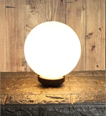 Carsten Classy Design Modern Shape Pole Lamp/Gate Light/Outdoor Lamp/Outdoor Light/Pillar Light/Garden Light for Outdoor Home, Moon-Milky Gate Light, PVC, White, Pack of 1