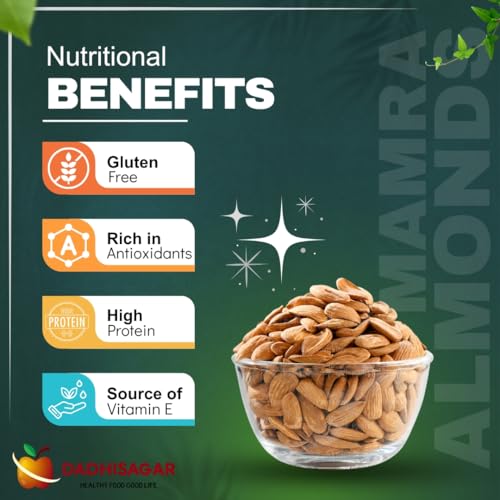 Image of DADHISAGAR Angutha Thumb Mamra Almonds Mamra Giri Badam 1 kg | Natural Whole Handpicked for Daily Nutrition | Dryfruit Suitable for Soaking, Snacking, Cooking Desserts & Energy Support | Pack of 1
