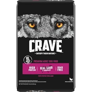 CRAVE Grain Free Excessive Protein Grownup Dry Canine Meals with Lamb, 22 lb. Bag