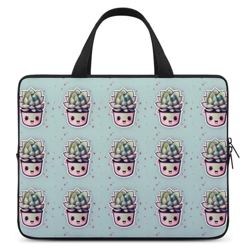 Étui ordinateur portable 15 pouces à imprimé plantes succulentes housse imperméable