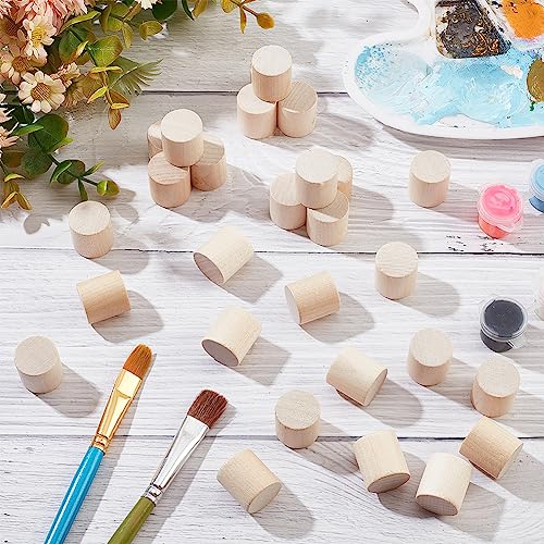 NBEADS 100 Pcs Wooden Craft Blocks Cylinders - Image 4