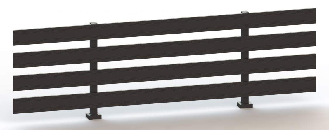 Clôture, Claustra, Brise-vue Megaluxfrance en Aluminium avec 4 lames