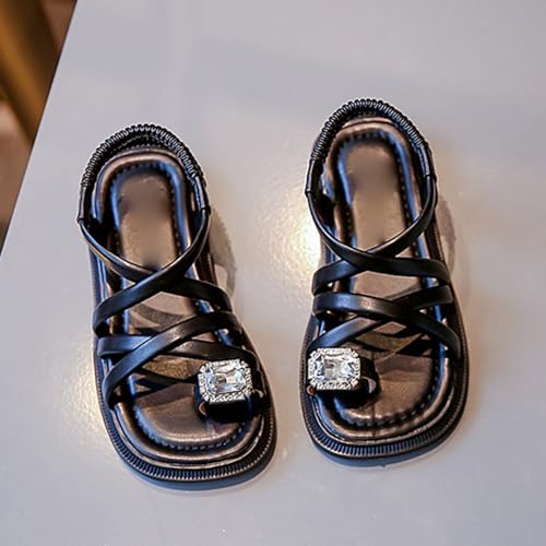 IWIHMIV Girls Sandals Open Toe Flower Summer Outdoor Beach Dress Comfortable Soft Sole Shoes with Elastic Strappy2