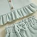 JLKGICF Toddler Baby Girl Summer Clothes Sleeveless Square Collar Ruffled Tank Tops Shorts Set 6 12 18 24 Month 2T 3T 4T (Green, 3-4T)