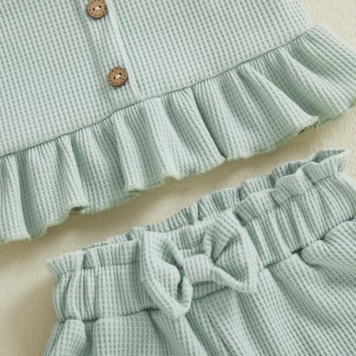 Image of Little Toddler Kids Girl Clothes Set 1-8 Years Summer Outfits Solid Color Tank Tops & Shorts