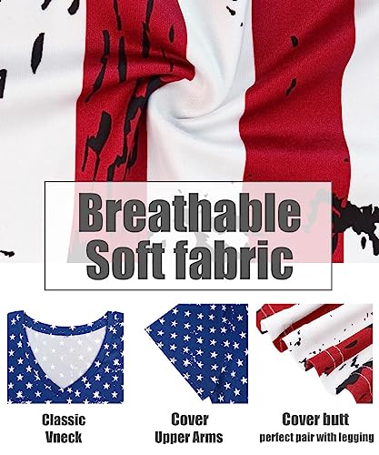 Image of CARCOS Womens Plus Size Tops Short Sleeve Shirts V Neck Tunic Floral /Tie Dye /Solid Summer Tees XL-5X