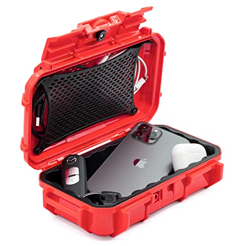 Seahorse 56 Portable Waterproof Dry Box Hard Protective Micro Case - Mil Spec/USA Made / IP67 Waterproof/Lockable/Airtight/Smell Proof - for Hand Tools, Hobby Tools