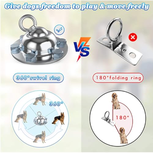 CiCixixi Hund Anlegepflöcke 360°Grad Hundeanker, Bodenanker für Hunde Abnehmbar, Edestahl Hundepfahl Nicht inkl. Hundeleine, Hund Bodenanker Erdanker für Outdoor Garten