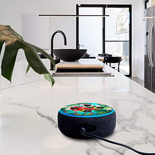 Image of Tropical Red Hibiscus - Amazon Echo Dot 3rd Generation Alexa Compatible Vinyl Decal Skin - Smart Home Speaker Decor, Great Accessory Gift for Mom, Dad, Birthday, Kids