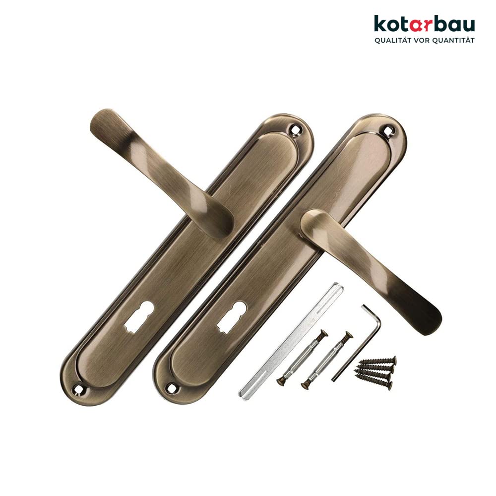 KOTARBAU Türdrücker 72 mm BB Türgriff Patin Türbeschlag Türklinke Drückergarnitur Langschild Türdrückergarnitur Innentür Außentür Handgriff Torbeschlag