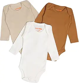 Kit 3 Body Minimalista Manga Longa Para Bebê Unissex Menina Menino Baby Greg - 100% Algodão 0 A 9 Meses