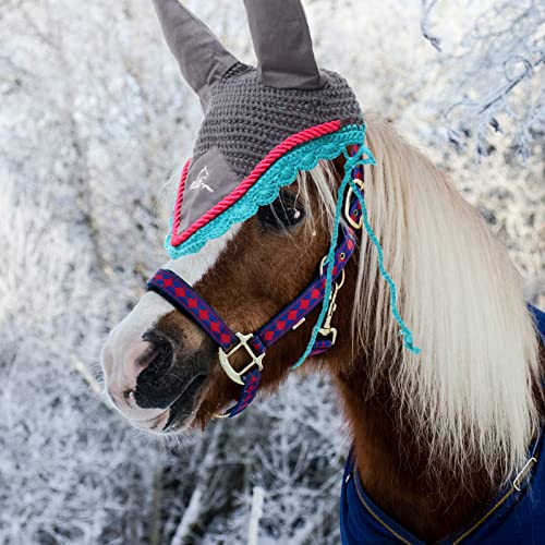 Zerodeko Máscaras De Mosca De Cavalo Tricô Máscaras De Cavalo Capa De Ouvido Conforto Capa De Rosto