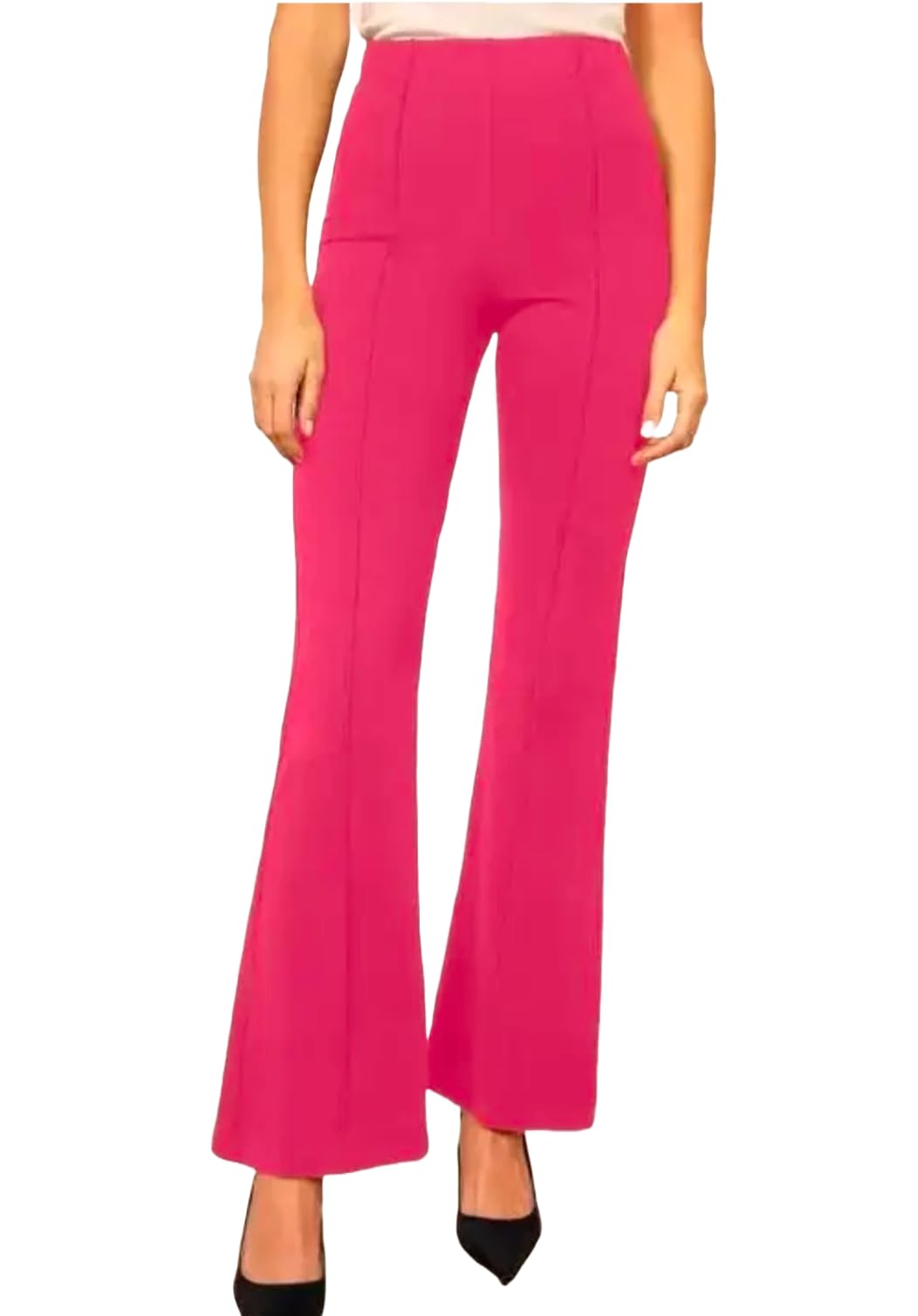 Cotton Blend Bootcut Parallel Trouser Pants for Women Regular Fit, Bellbottom Straight Pants for Womens-image-15
