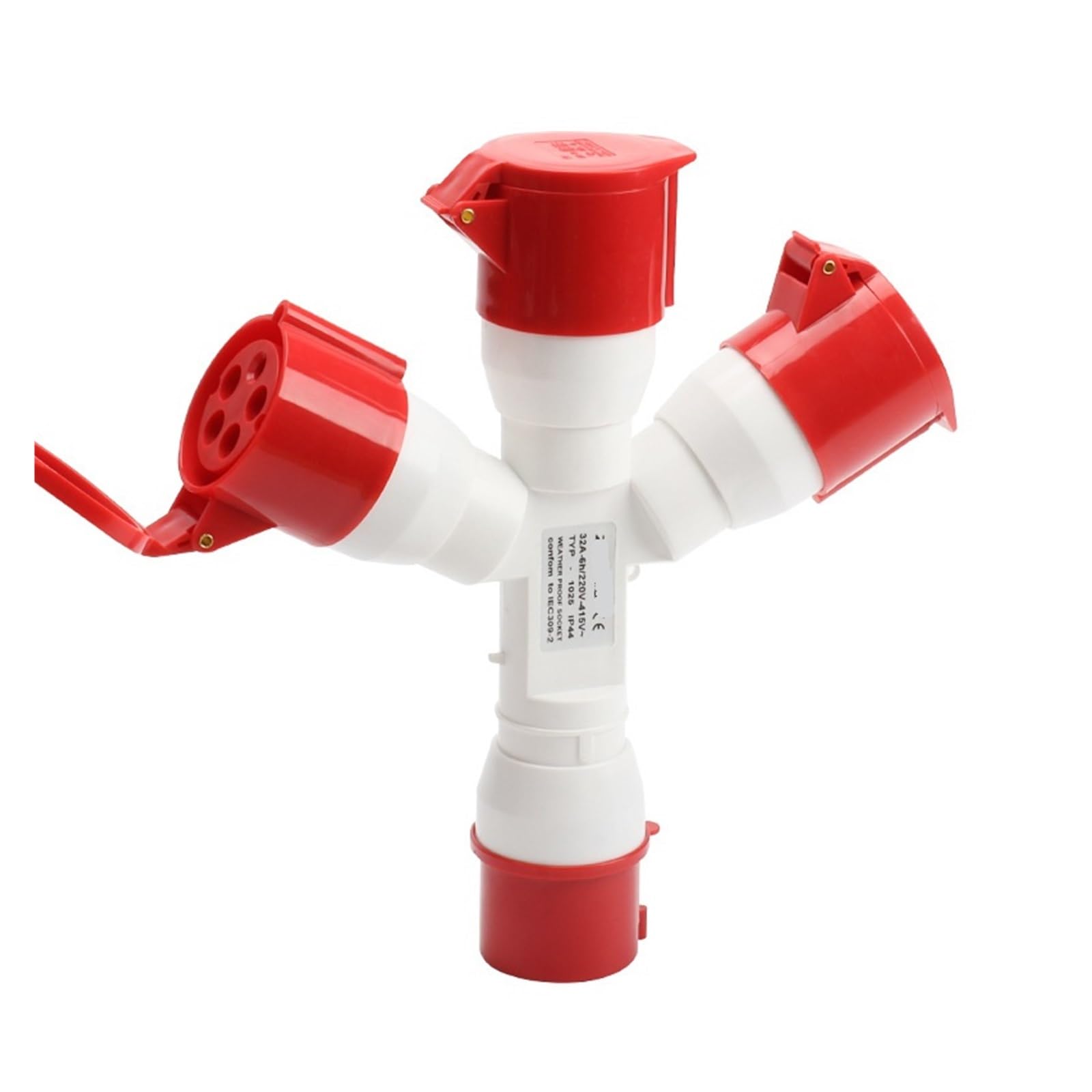 Prise industrielle aviation 3 voies 5x32A IP44 1025-3 pour raccordement triphasé