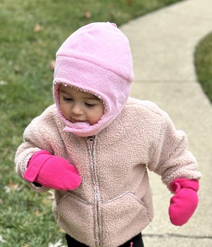 Image of N'Ice Caps Little Kids and Baby Easy-On Sherpa Lined Fleece Mittens - 2 Pair Pack