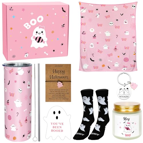 8 Pcs Halloween Boo Basket Gifts Pink Ghost Gift Halloween