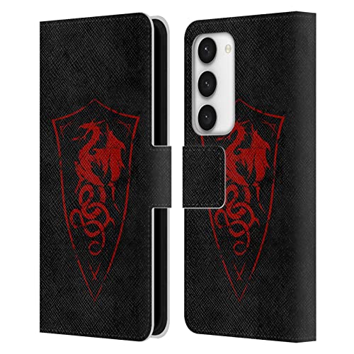 Étui portefeuille cuir Samsung Galaxy S23 5G Christos Karapanos Dragon Bouclier