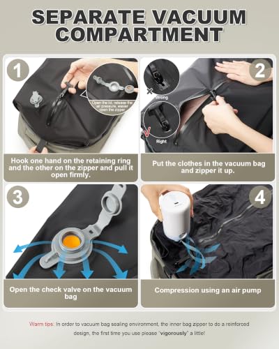 Image of winspansy Vacuum Backpack Travel with Air Pump Women Men Compression Bags