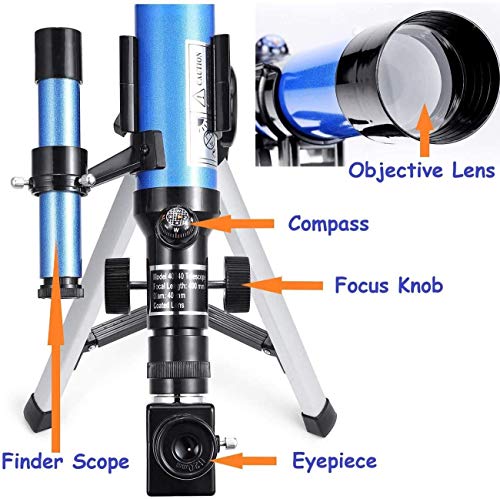 Telescopio refractor 400x40mm para niños y adultos principiantes miniatura 3